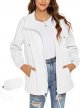 Womens Waterproof Raincoat Lightweight Breathable Rain Jacket Hooded Rain Coat Outdoor Active Windbreaker with Pocket
